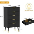 thumbnail image 3 of M optimized 5 Drawer Dresser for Bedroom, Modern Closet Dressers Chest of Drawers, Storage Dresser Chest Cabinet Organizer Unit, Small Fluted Nightstand, 3 of 6