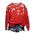 thumbnail image 2 of Women's Christmas Sweater, Long Sleeve, Festive Holiday Design, Red, Winter Fashion, Comfortable Fit, Casual Wear, 2 of 4