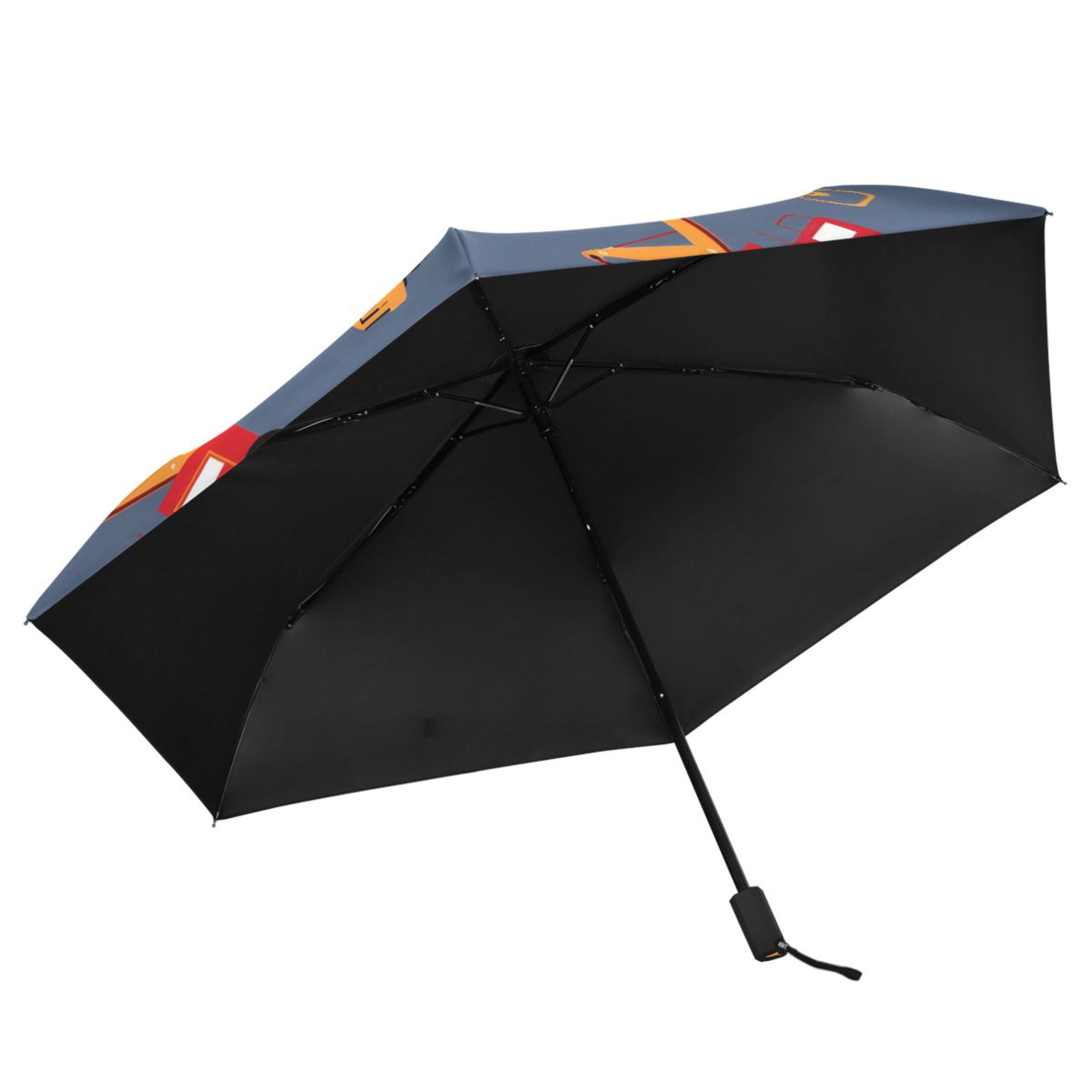 ALAZA Truck Cartoon UPF 50+ Compact Folding Umbrella for Rain Travel Umbrella Packable