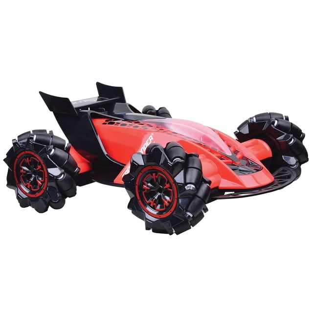 Lexibook Crosslander Fire Coche Teledirigido 12 Kmh 4WD Chorro de Humo Efectos de Luz y Sonido Música Pulsera de Control Remoto por Gestos Recargable RC60 Rojo