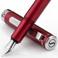 thumbnail image 1 of Pluma estilográfica Scriveiner mediana acabado rojo mate con detalles cromados, 1 of 9