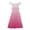 Hot Pink, variant on Big Girls Dresses Gradient Cute Double Layer Ruffle Sleeve Smocked Flowy 4 16 Years Girls Summer Dress