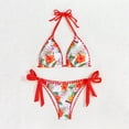 thumbnail image 2 of Levmjia Women's Two Piece Bikini Set Fashion Printed High Waisted Drawstring Tummy Control Swimsuits Tied Front Strappy Beach Vacation Swimsuit, 2 of 5