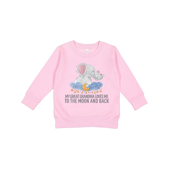 Inktastic My Great Grandma Loves Me to the Moon and Back Elephants Toddler Sweatshirt