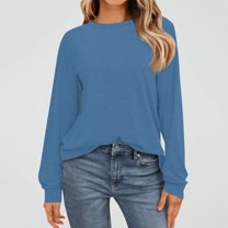 Sweatshirt for Women Women's Fashion Long Sleeve Shirts Loose Fitted Crewneck Basic Tops Casual Outfits