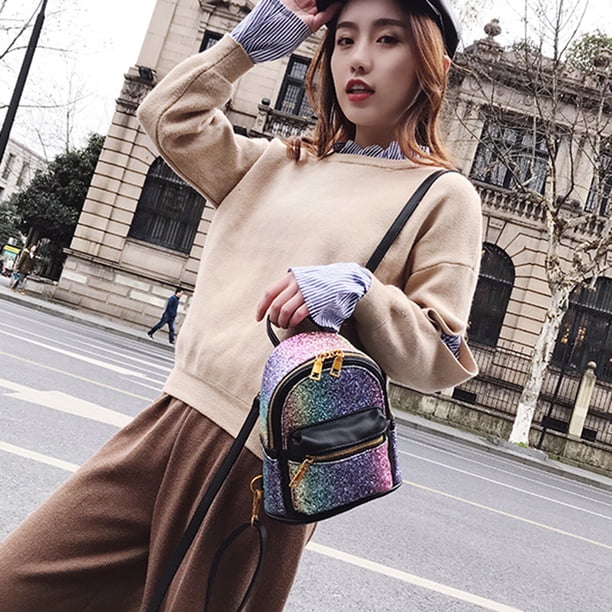Sequin Backpack Fashion Mini Faux Leather Shoulder Bag  display picture 3