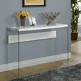 thumbnail image 4 of Monarch Specialties Contemporary Accent Console Table with Tempered Glass, White, 4 of 5