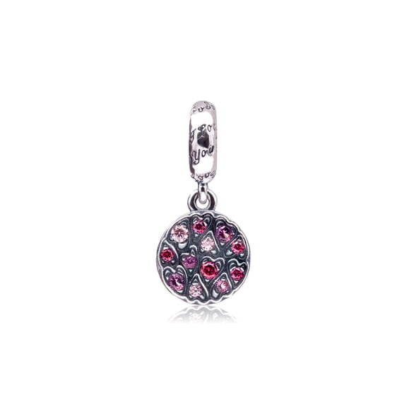 Pandora Sparkling Heart Pattern Dangle Charm