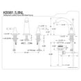 thumbnail image 2 of Kingston Brass KB981NL Widespread Bathroom Faucet, Polished Chrome, 2 of 2