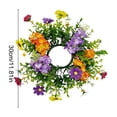 thumbnail image 3 of SLYNSHome Artificial Flowered Wreath Spring Summer Mini Floral Wedding Candle Holder Kitchen Cabinet Swags Wreath for Wedding, 3 of 7