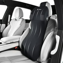 Florich One-Piece Lumbar Support&Car Headrest Pillow, 2-in-1 Memory Foam Car Seat Headrest with Lumbar Cushion Ergonomic Support Pillow for Neck Back Pain Relief, Black