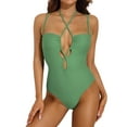 thumbnail image 1 of Charmo Womens Sexy One Piece Swimwear Backless Swimsuits with Adjustable Halter Straps, 1 of 7