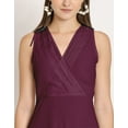thumbnail image 5 of Moomaya Solid Wrap Style Maxi Dress, Sleeveless V-Neck A-Line Party Dress, 5 of 8