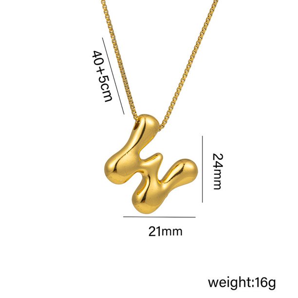 Collar Colgante Inicial, Dije Alfabético, Joyería en Aleación con Baño Electrolítico con Letra para Mujeres, Niñas