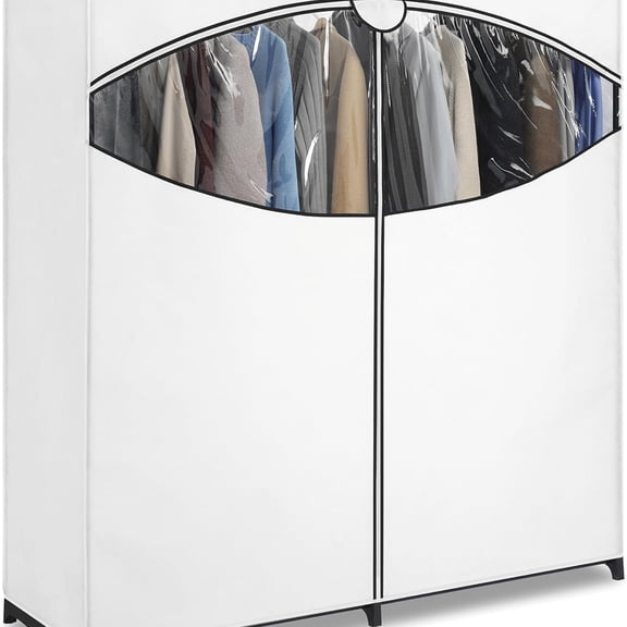 Extra-Wide Clothes Closet, 60” with, White Cover