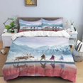 thumbnail image 3 of Disney Cartoon Frozen Elsa Print Three Piece Bedding Set Cover Set With Pillowcase Children or Adults King Queen Full Twin Size, 3 of 5