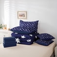 thumbnail image 6 of Manfei Glitter Stars 7-Piece Twin Bedding,Navy Blue White Bedding Comforter Set,Navy Blue Reversible, 6 of 7