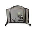 thumbnail image 1 of Dagan S151 Owl Design Wrought Iron Arched Panel Screen with Door, Black & Bronze, 1 of 1