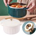 thumbnail image 5 of Clearance Sales Today Deals Prime Stainless Steel Ramen Bowl with Lid Capacity Noodle Soup Bowl for Kitchen and Easy to Clean for Home Restaurant and Banquet Use | White, 5 of 6