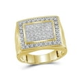 thumbnail image 2 of 10kt Yellow Gold Mens Round Diamond Square Frame Cluster Ring 1/2 Cttw, 2 of 3