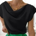 thumbnail image 5 of Mittory Shirts for Women Fashion Cowl Neck Tops for Women Dressy Casual Short Sleeve Clothes Summer Outfits, 5 of 7