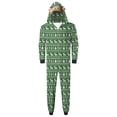 thumbnail image 5 of Odeerbi Christmas Onesie Pajamas for Family Holiday Sleep Jumpsuit Long Sleeve Family Christmas Pajamas Matching Sets Dad Fashion Lattice Print Plush Jumpsuit Sleepwear PJs Set Green, 5 of 6