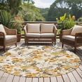 thumbnail image 4 of Round Rugs 5Ft, Vintage Orange Flower Round Area Rug Washable Indoor Throw Carpet, Farmhouse Botanical Floral Retro Soft Non Slip Circle Rug for Cabinet Bathroom Home Decor Aesthetic, 4 of 8