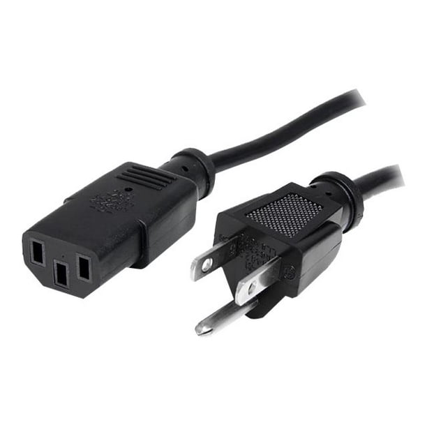 Startech Com 12 Ft Standard Computer Power Cord Nema5 15p To C13 Power Cable Iec 60320 C13 To Nema 5 15 M Ac 110 V 12 Ft Black Walmart Com Walmart Com