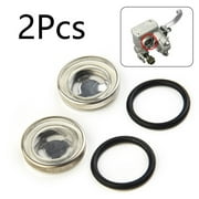 Leke 2pack 18mm Motorcycle Bike Brake Master Cylinder Sight Glass Len & Rubber Gasket