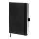thumbnail image 1 of Uxcell A5 Cuaderno de notas de tapa dura con líneas de 160 páginas, papel grueso de 80 g/m² con lazo para bolígrafo, negro, 1 of 7