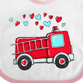 thumbnail image 4 of Inktastic Valentine Fire Truck with Hearts Boys or Girls Baby Bib, 4 of 4
