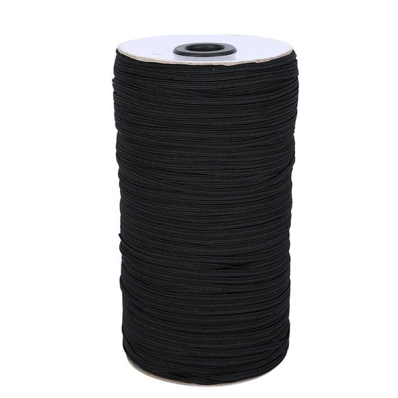 Black 288yd/3mm Elastic Cord for Respirator Ear Loops, Sewing Webbing, Stretchy Mask Fix Ribbon