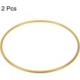 thumbnail image 3 of PATIKIL 6 Inch Round Metal Floral Hoop, 2 Pcs Gold Wreath Macrame Frame for Wedding Geometric Decor Party Wall Hanging, Gold Tone, 3 of 5