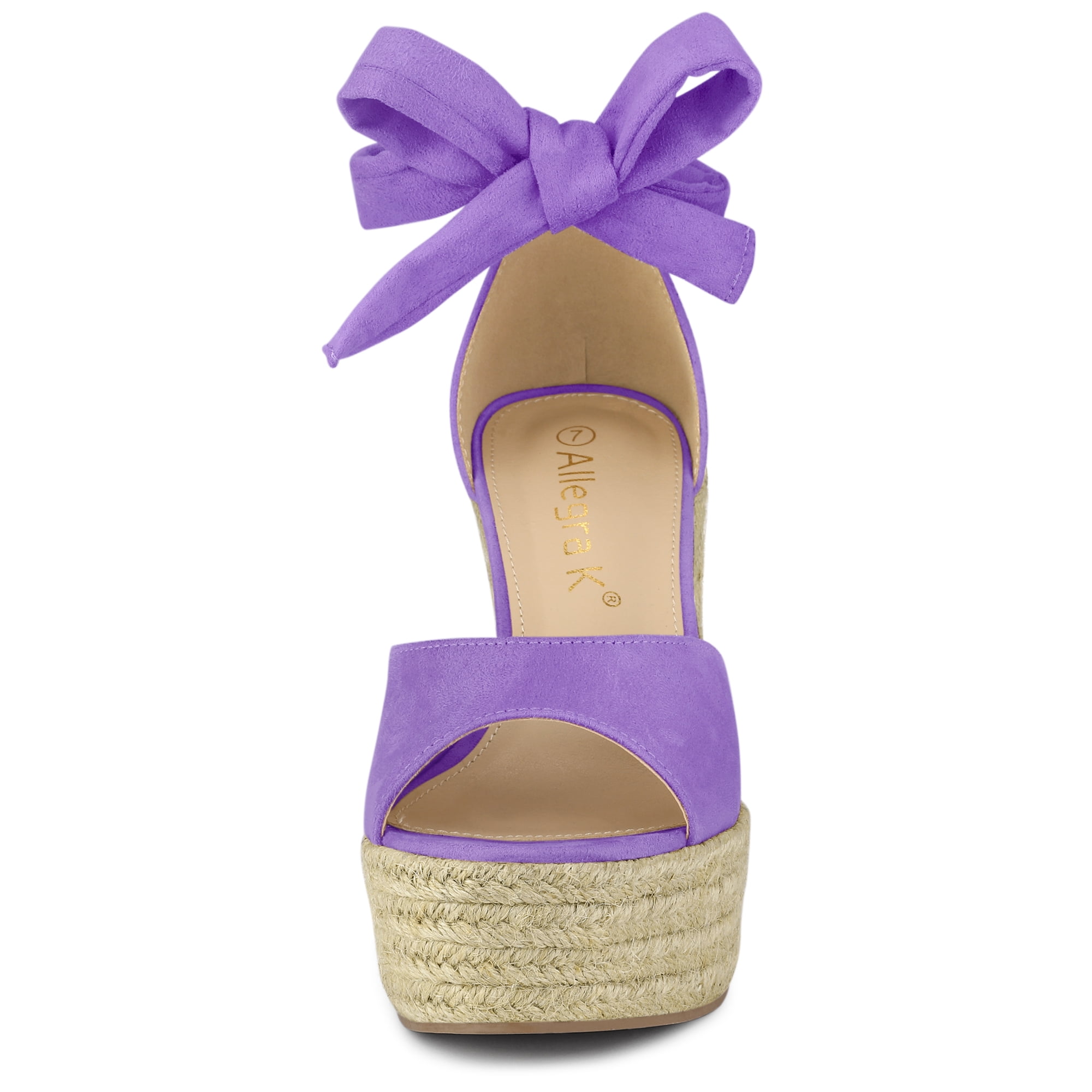 Unique Bargains Women's Espadrilles Tie Up Ankle Strap Sandals Purple (Size 9)