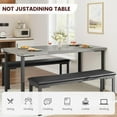 thumbnail image 6 of GAOMON 3 Piece Dining Table Set for 4,Kitchen Table and Benches,3 Piece Rectangle Dining Table Set for 4-6,Kitchen Table Set for Small Space, Apartment, Studio, Rustic Gray, 6 of 7