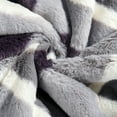 thumbnail image 3 of Home Soft Things Trendy Faux Fur Pillow Covers, Set of 2, 20"x20", Chevron-Grey Purple, 3 of 7