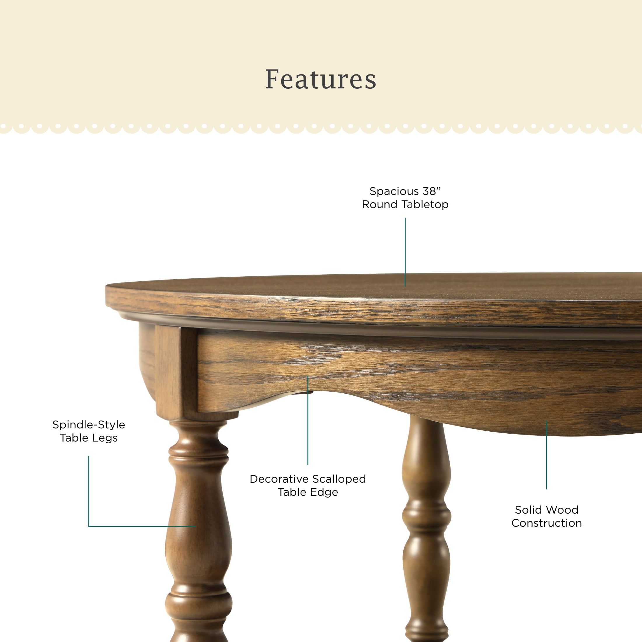 The Pioneer Woman Helen Round Coffee Table, Heirloom Brown