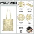 thumbnail image 5 of Artistic Floral Tote Bag - Foldable, Large Capacity & Eco-Friendly Shopping Bag with Daisy Design, 5 of 6