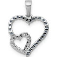 thumbnail image 3 of 14K White Gold Diamond And Sapphire Double Heart Pendant Made In India pm5289-sa-010-wa, 3 of 5