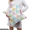 thumbnail image 5 of Ambesonne Geometric Fabric by the Yard Upholstery, Pastel Striped Triangles, 5 Yards, White Multicolor, 5 of 5