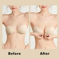 thumbnail image 4 of Honeysea Adhesive Bra Strapless Sticky Invisible Push up Silicone Bra for Backless Dress with Nipple Covers, 4 of 6