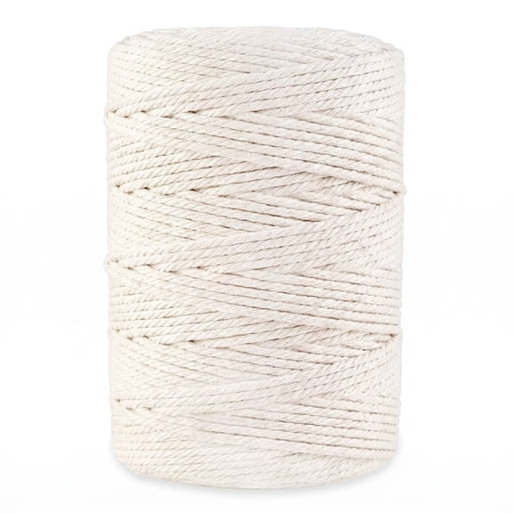 6mm x 109 Yards Cotton Cord, Moon Blue Natural Cotton Rope, DIY Craft Supplies for Making Plant Hangers and Home Decor, Beige