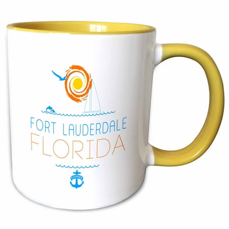 

Fort Lauderdale Florida elegant text images. Summer holidays 11oz Two-Tone Yellow Mug mug-311548-8