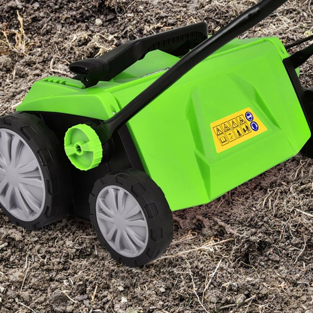 Spaco 15 Inch 13 Amp Electric Scarifier with Collection Bag and Removable Blades, Outdoor Tools for Garden, Backyard, Garden Care Tools for Lawn-Green