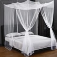 thumbnail image 4 of Mosquito Net for Bed Canopy with Zipper,Canopy Bed Curtains Twin,Twin XL Bed,Mosquito Netting for Patio,Camping,Bug Net for Camping,White, 4 of 5