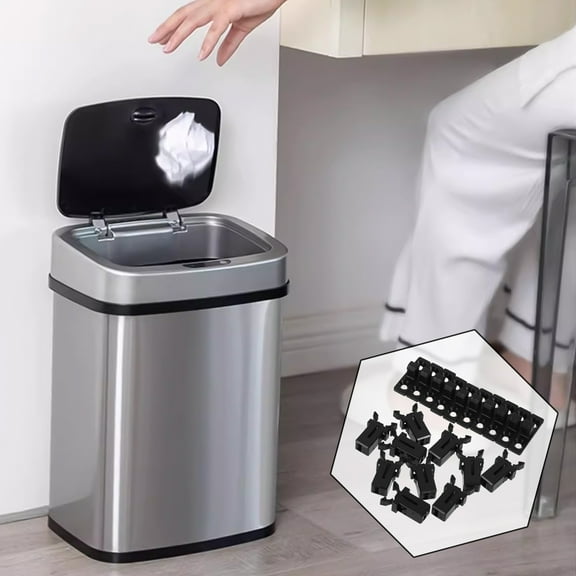 BESTOYARD Trash Can Lid Latches Black ABS Iron for Touchtop Bins Easy Install 10Sets