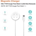 thumbnail image 2 of [2-Pack] KOMI Compatible for Google Pixel Watch 2 Charger, USB C Magnetic Replacement Fast Charging Cable Charger Stand Accessories for Google Pixel Watch 2 (3.3ft, White), 2 of 7