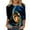 Dark Blue, variant on Women's 3/4 Sleeve Galaxy Starry Sky Printed Round Neck 3/4 Sleeve Top T Shirt Long Sleeve T Shirt Women in A Pack Tee Long Sleeve Women Womens Summer Tops Loose Fit T Shirts Workout Clothes Womens