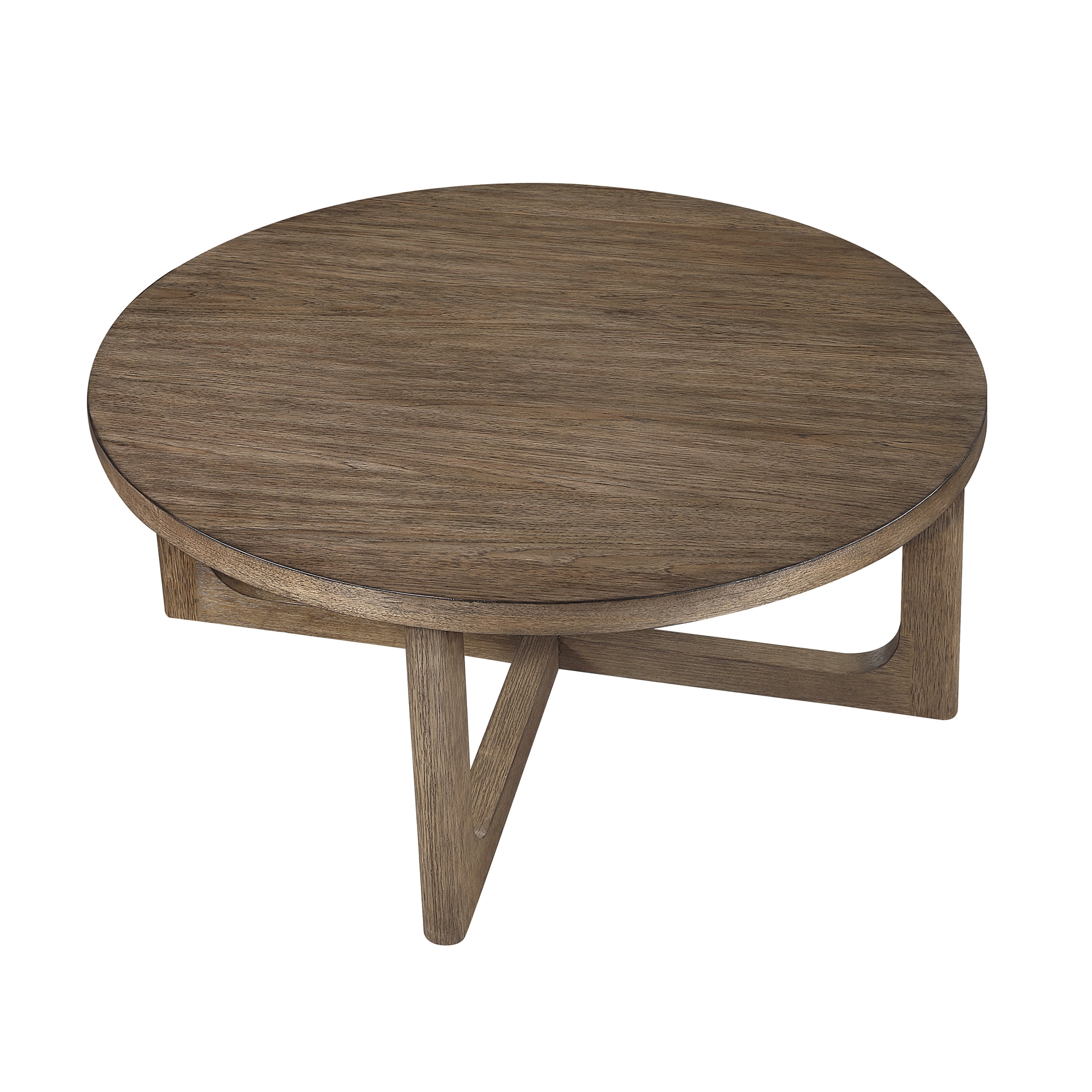 OakvillePark Elion Round Wood Coffee Table, Light Brown