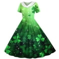 thumbnail image 2 of CYRBOKO Girls Dresses for St. Patrick's Day, Casual A-line Stretchy Collared Short Sleeve Dresses Dark Blue Size 13-14 T, 2 of 5
